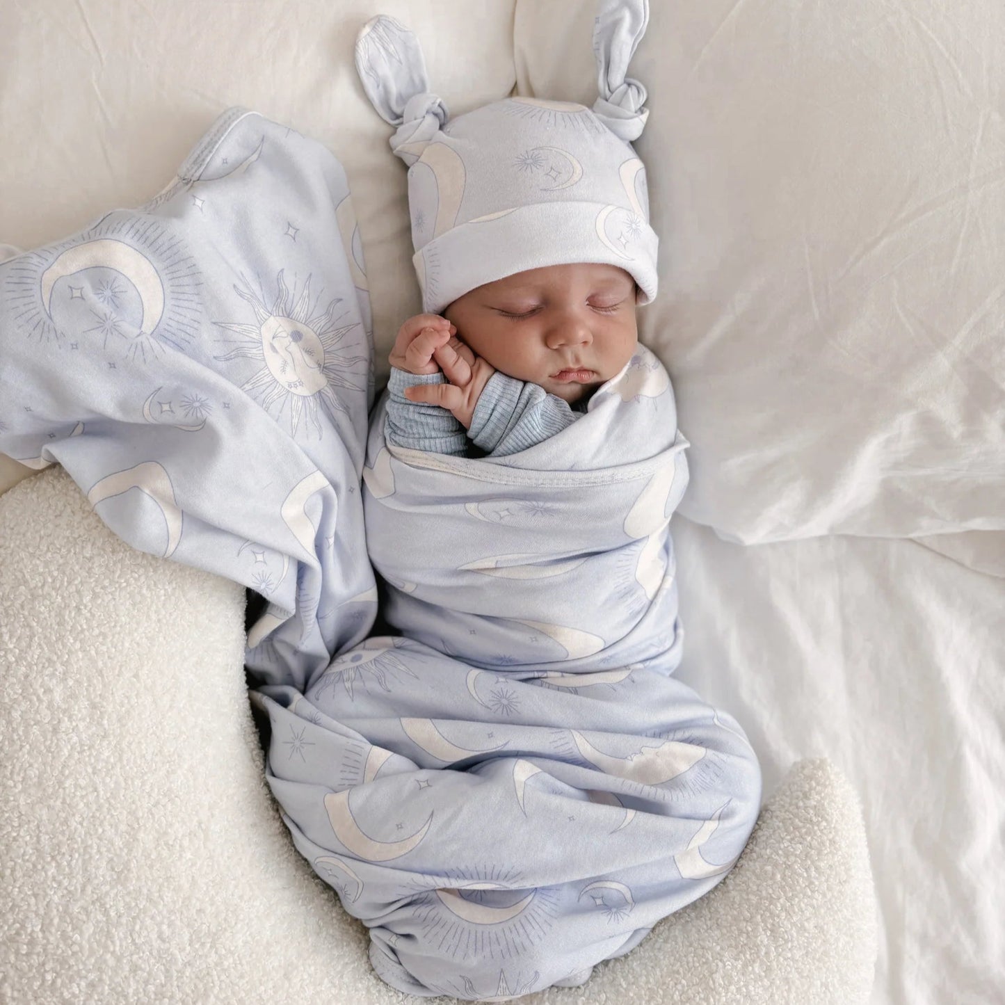 Celestial Blue Jersey Swaddle