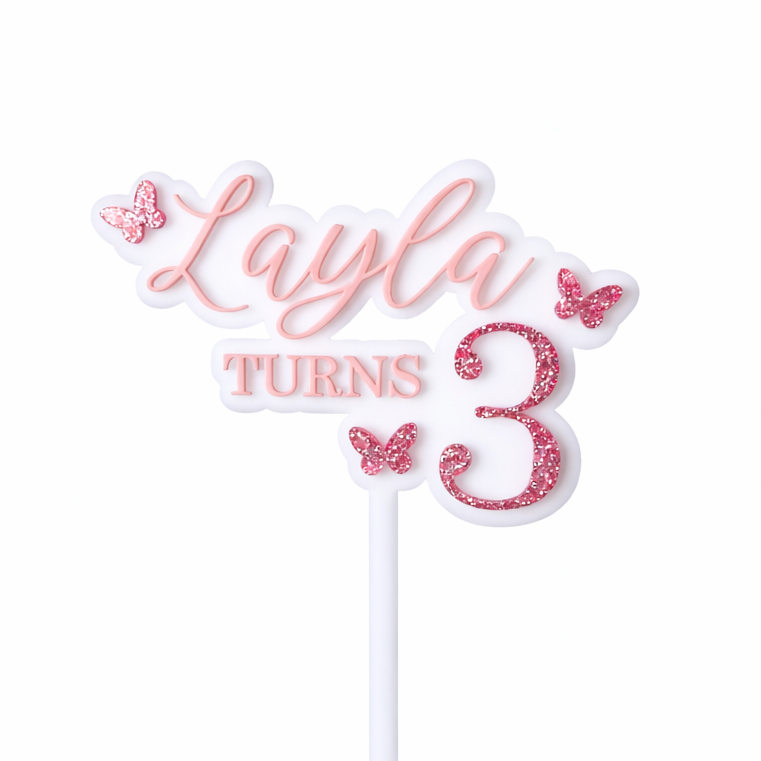 Personalised Butterfly Cake Topper