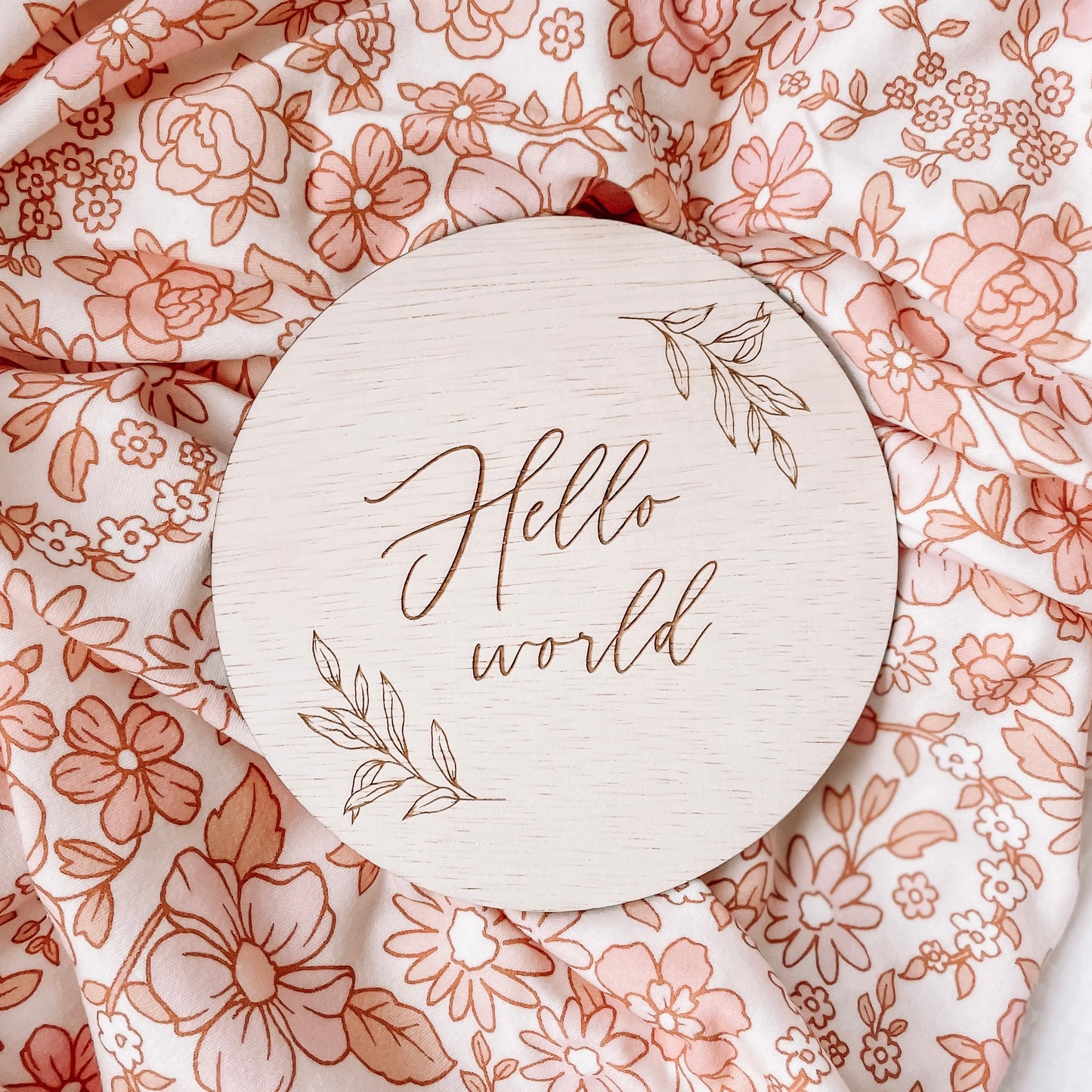 Hello World Wooden Announcement Plaque