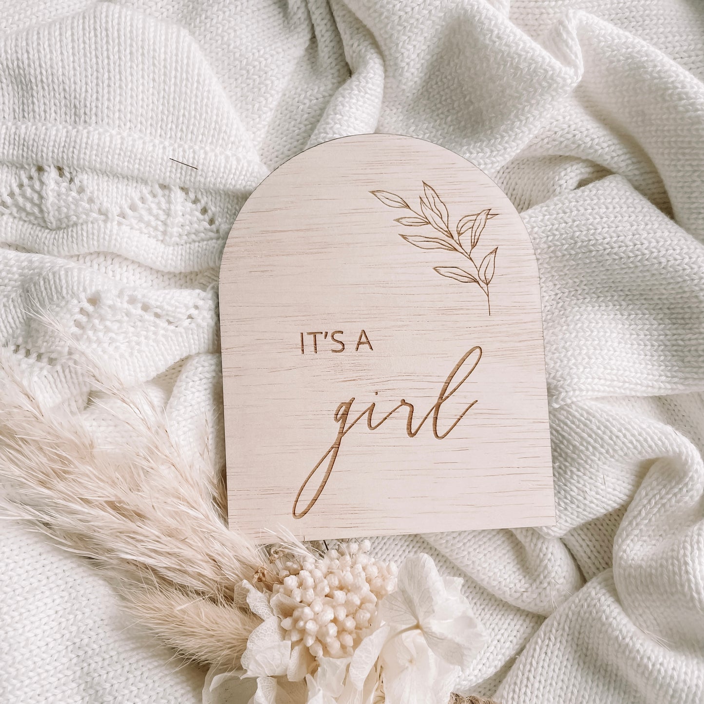 It's A Girl Wooden Plaque