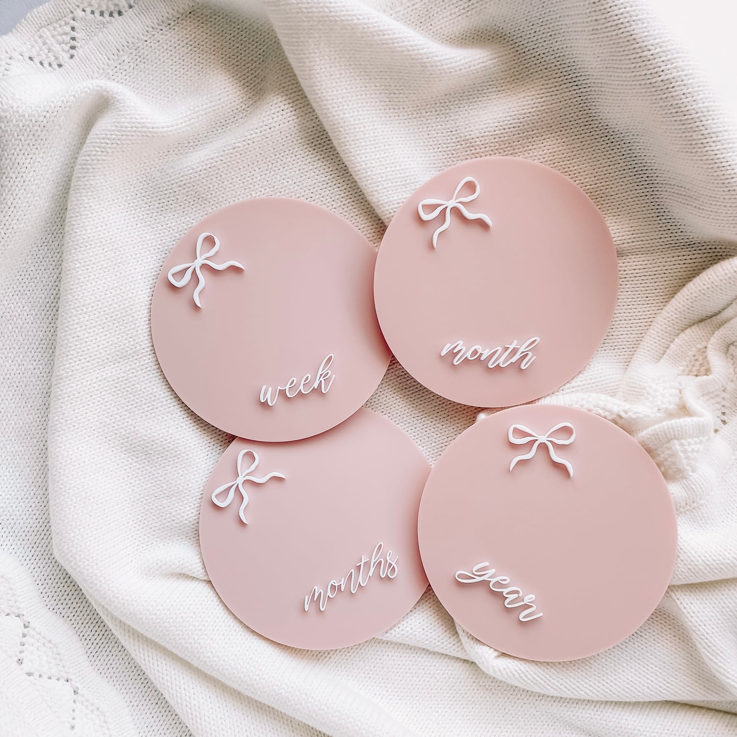 Bow Milestone Set - Pink