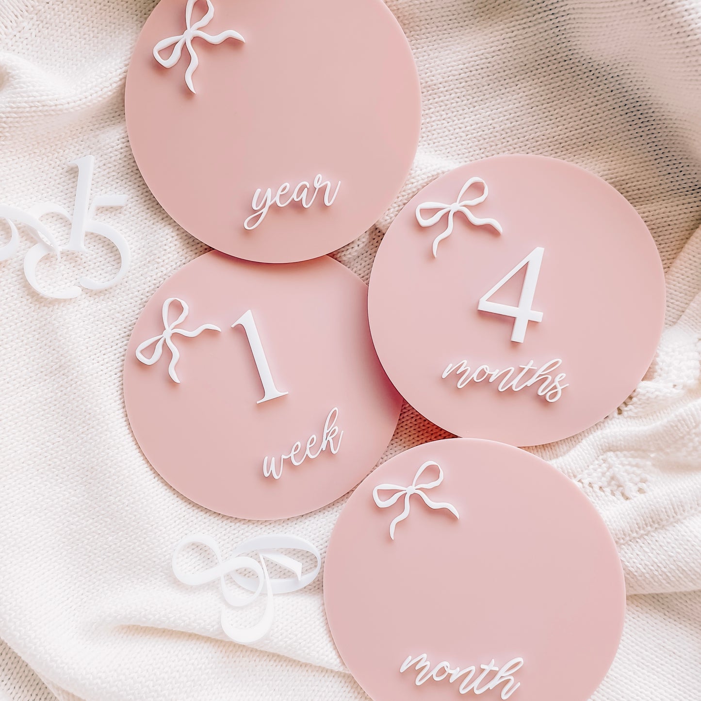 Bow Milestone Set - Pink