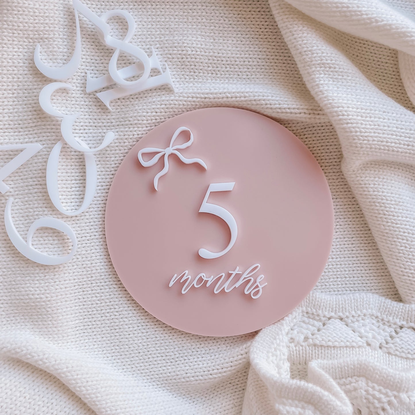 Bow Milestone Set - Pink