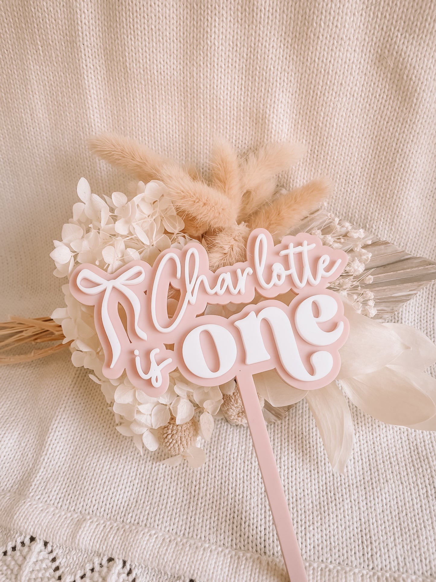 Personalised Bow Cake Topper