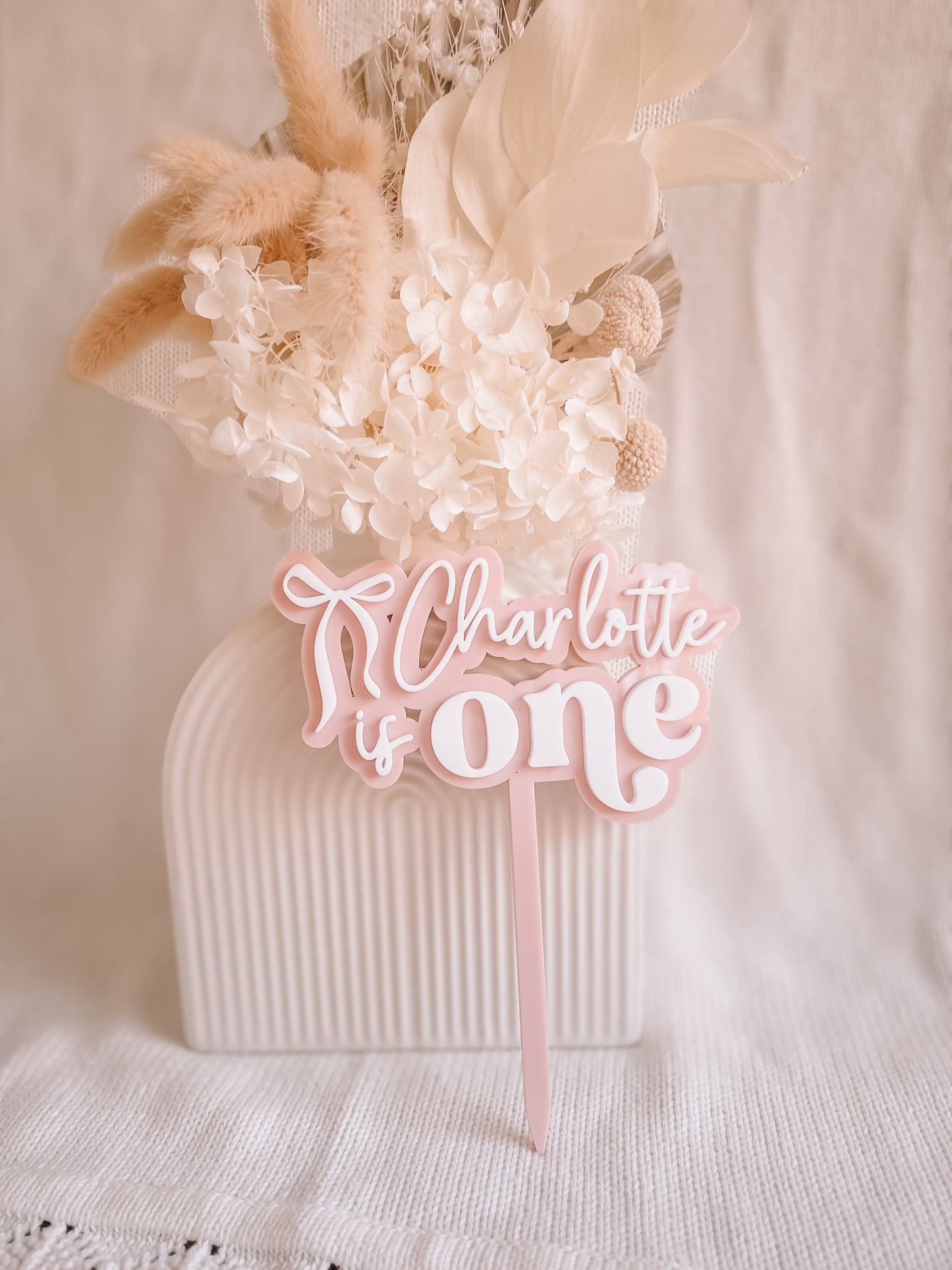 Personalised Bow Cake Topper