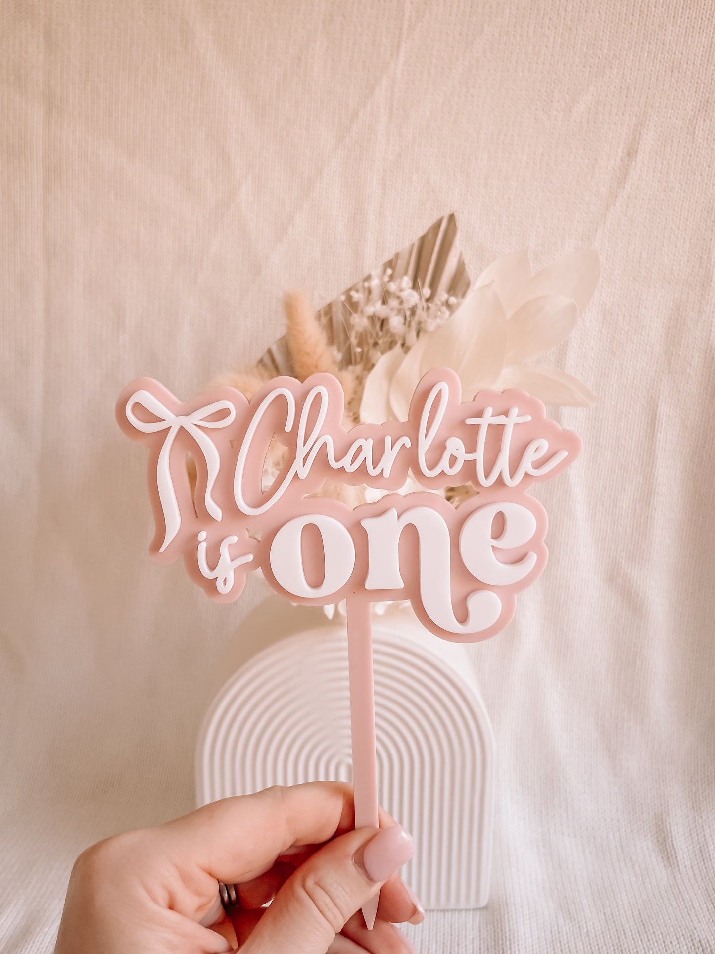 Personalised Bow Cake Topper