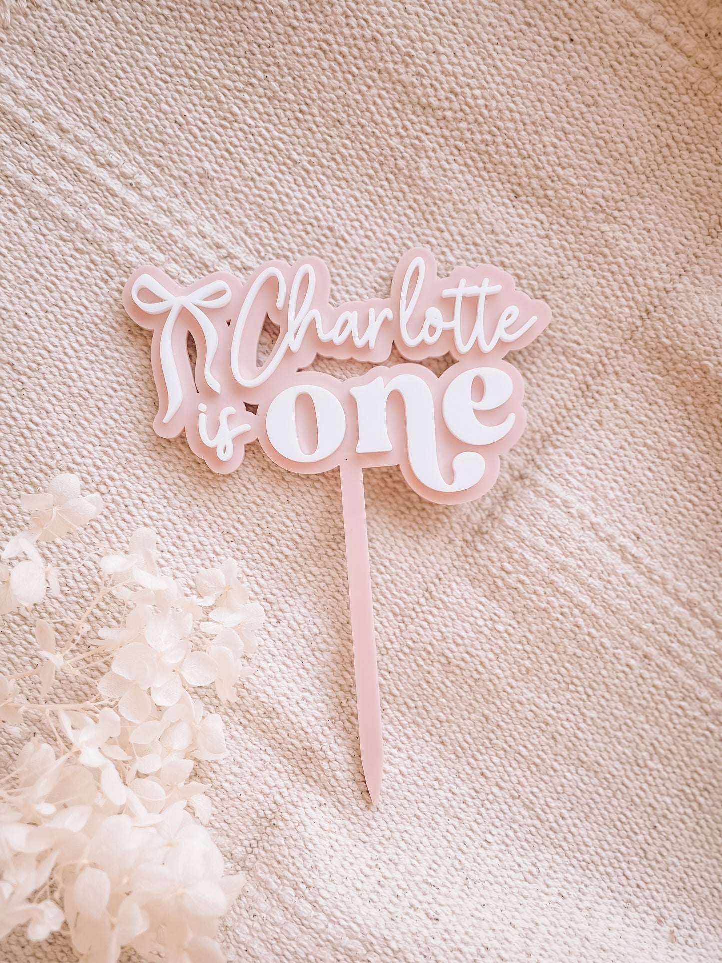 Personalised Bow Cake Topper