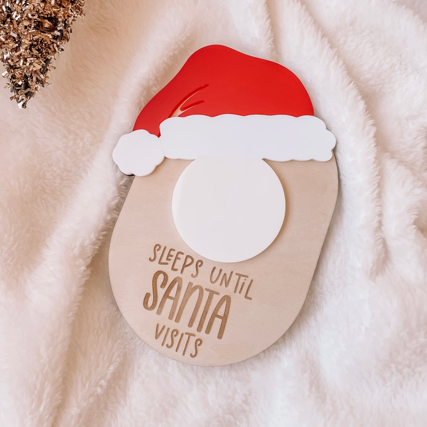 Santa Christmas Countdown Sign - Fridge Magnet