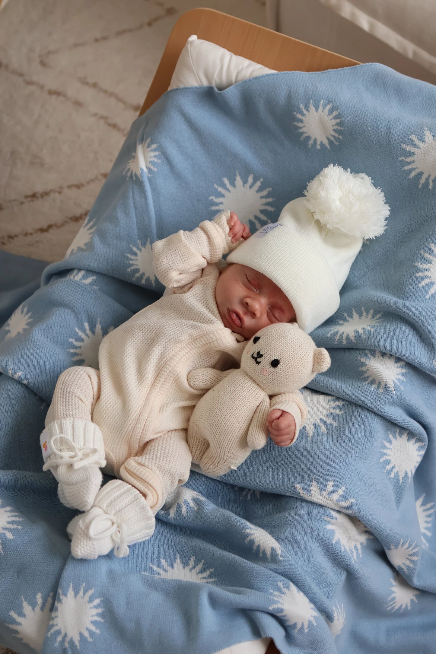 Little & Fern Knit Blanket | Celestial Blue