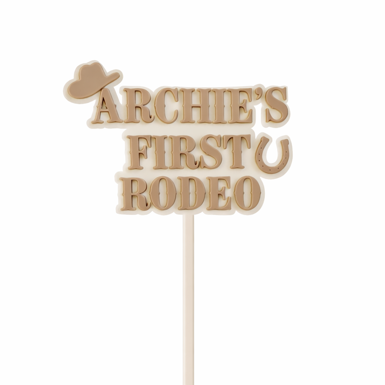 Personalised First Rodeo Cake Topper