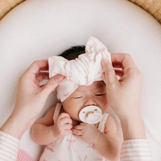 Little & Fern Oversized Top Knot | Pink Bows