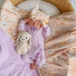 Frill Zip Romper | Pastel Lilac Waffle