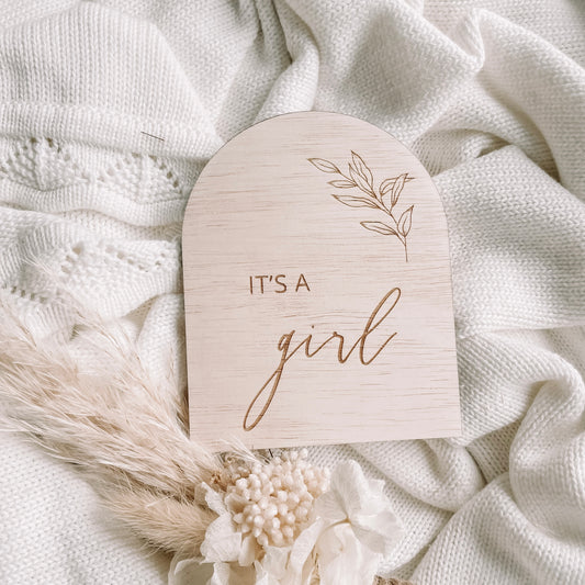 It's A Girl Wooden Plaque