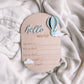Birth Detail Plaque - Hot Air Balloon