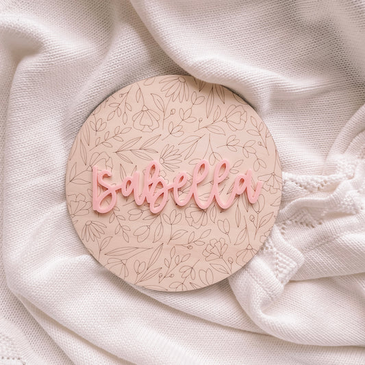 Floral Name Plaque