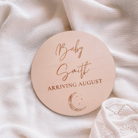 Wooden Pregnancy Announcement