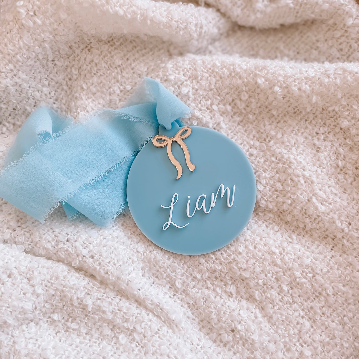 Blue Bow Bauble