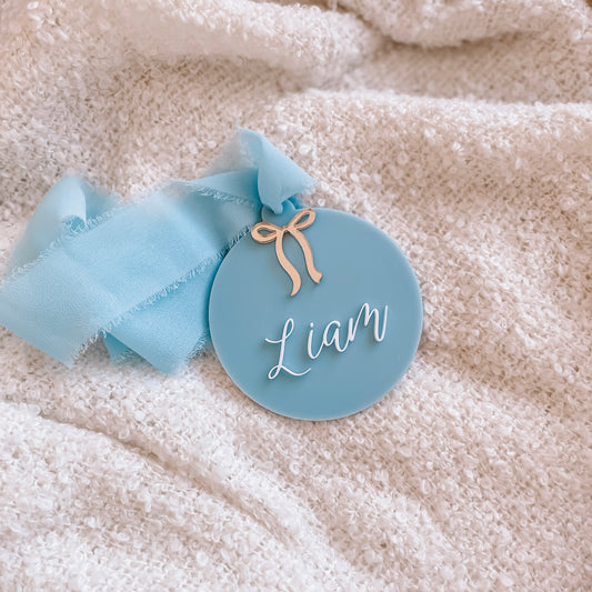 Blue Bow Bauble