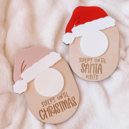 Santa Christmas Countdown Sign - Fridge Magnet