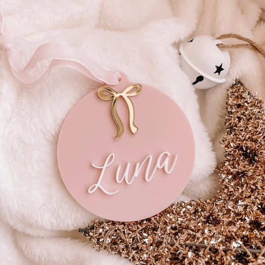 Pink Bow Bauble