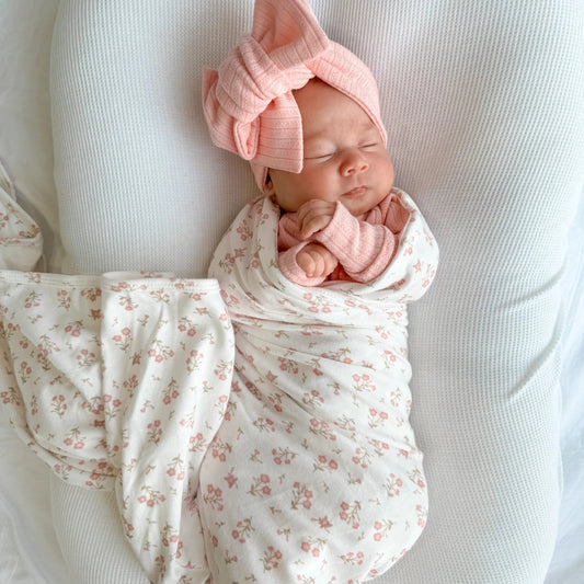 Paisley Peony Jersey Swaddle