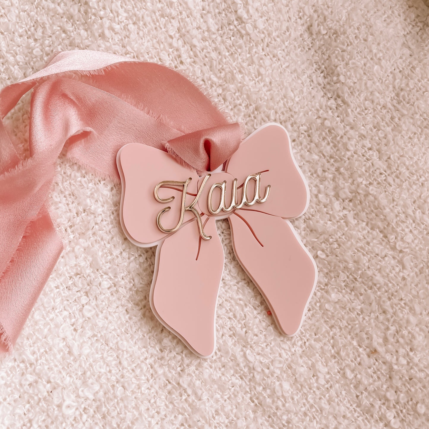 Personalised Pink Bow Ornament