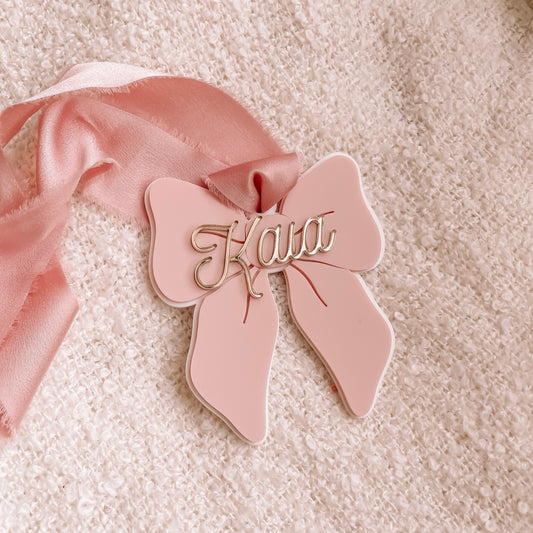 Personalised Pink Bow Ornament