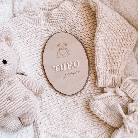 Personalised Name Plaque- Teddy Bear