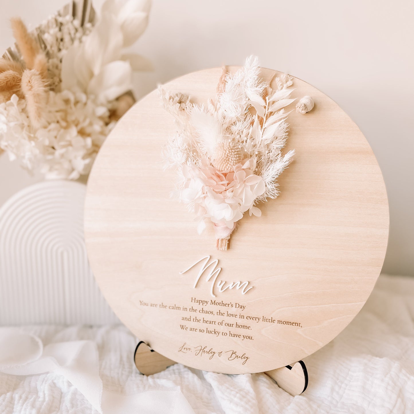 Mother’s Day Hanging Plaque with Everlasting Flowers