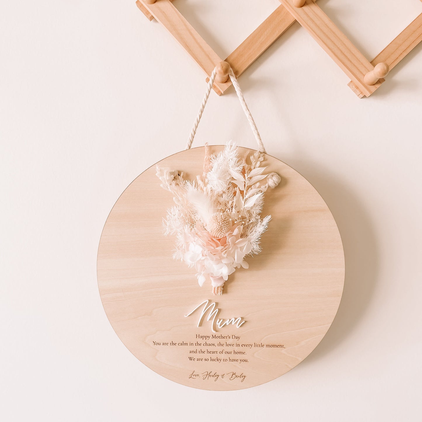 Mother’s Day Hanging Plaque with Everlasting Flowers