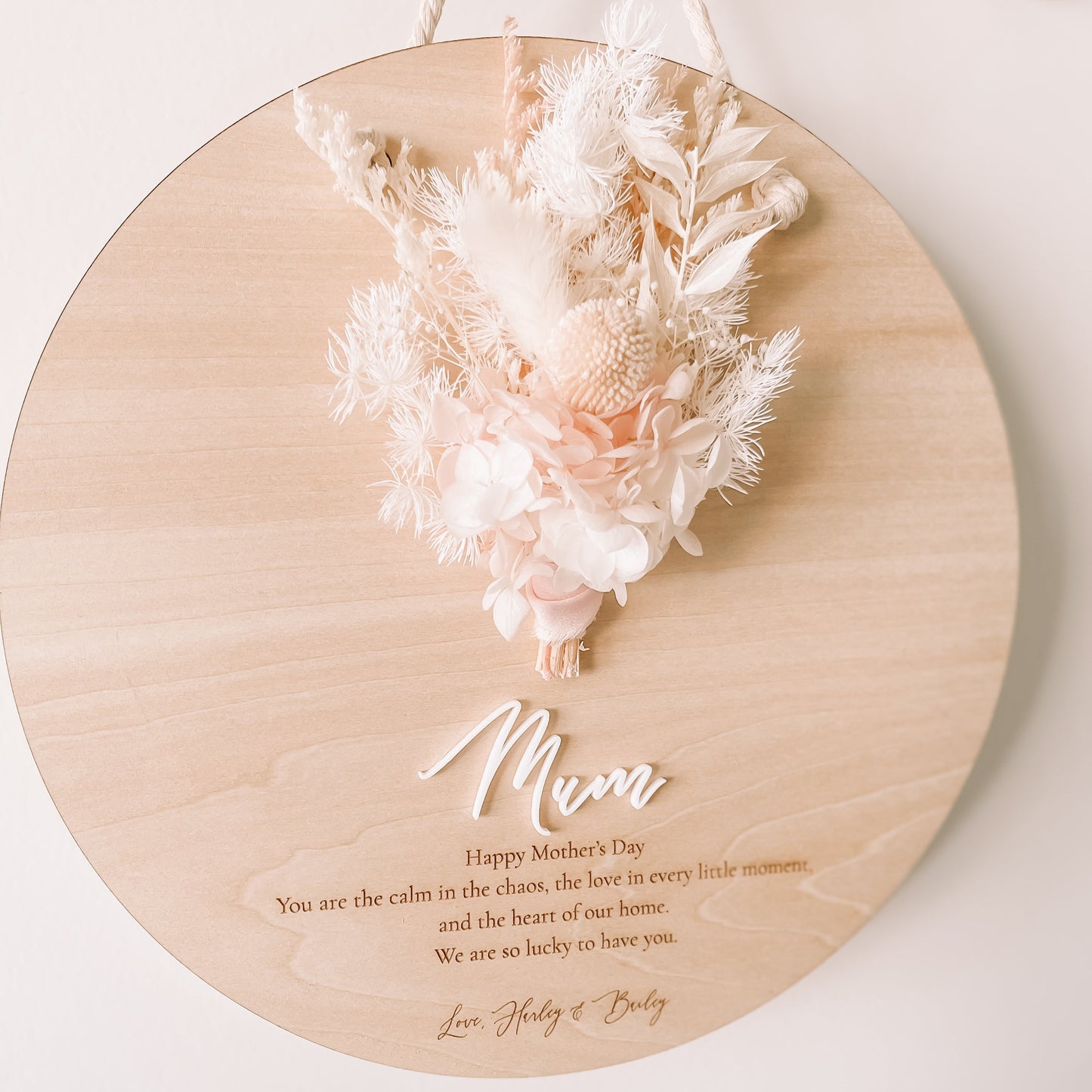 Mother’s Day Hanging Plaque with Everlasting Flowers