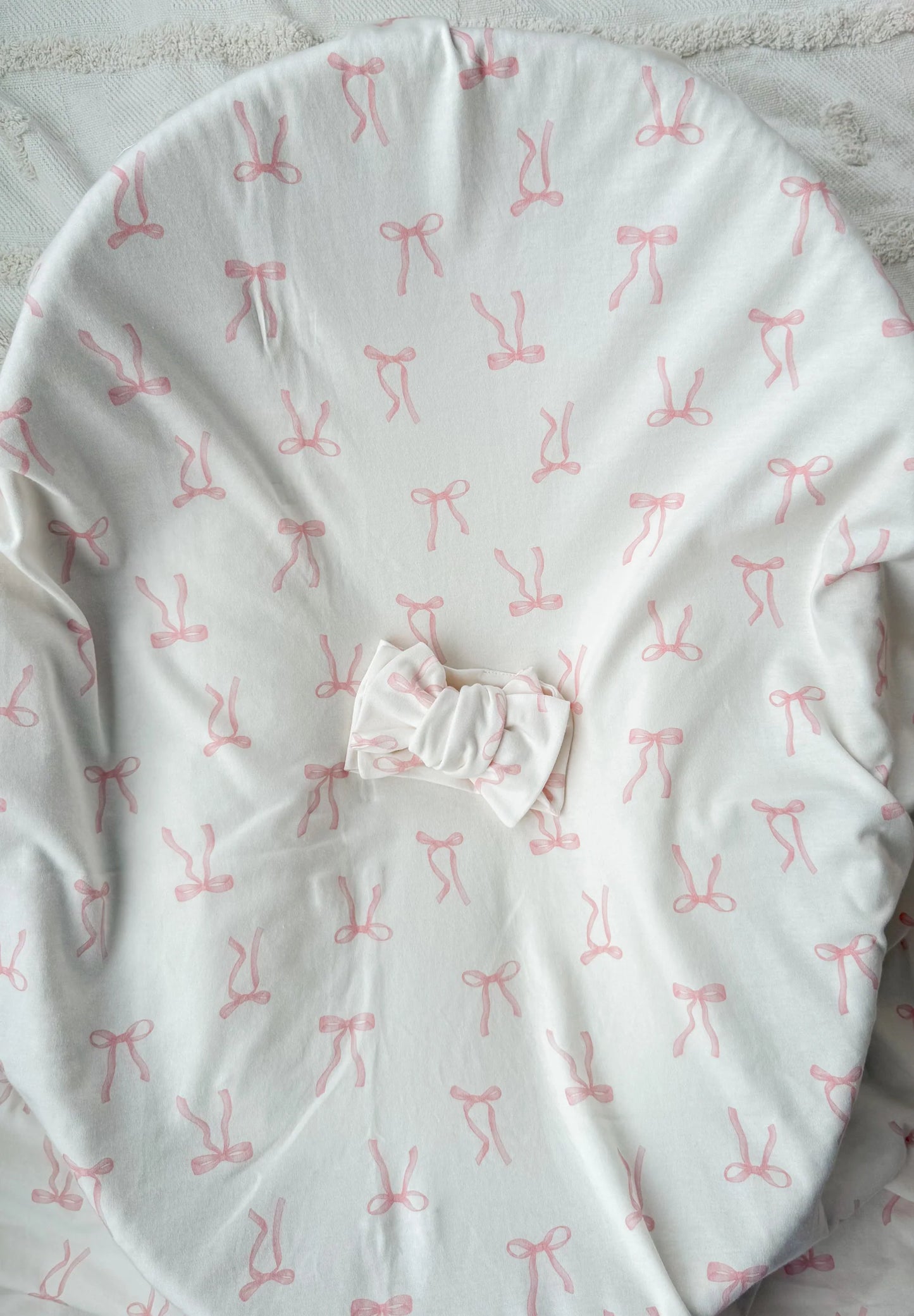 Pink Bows Jersey Swaddle