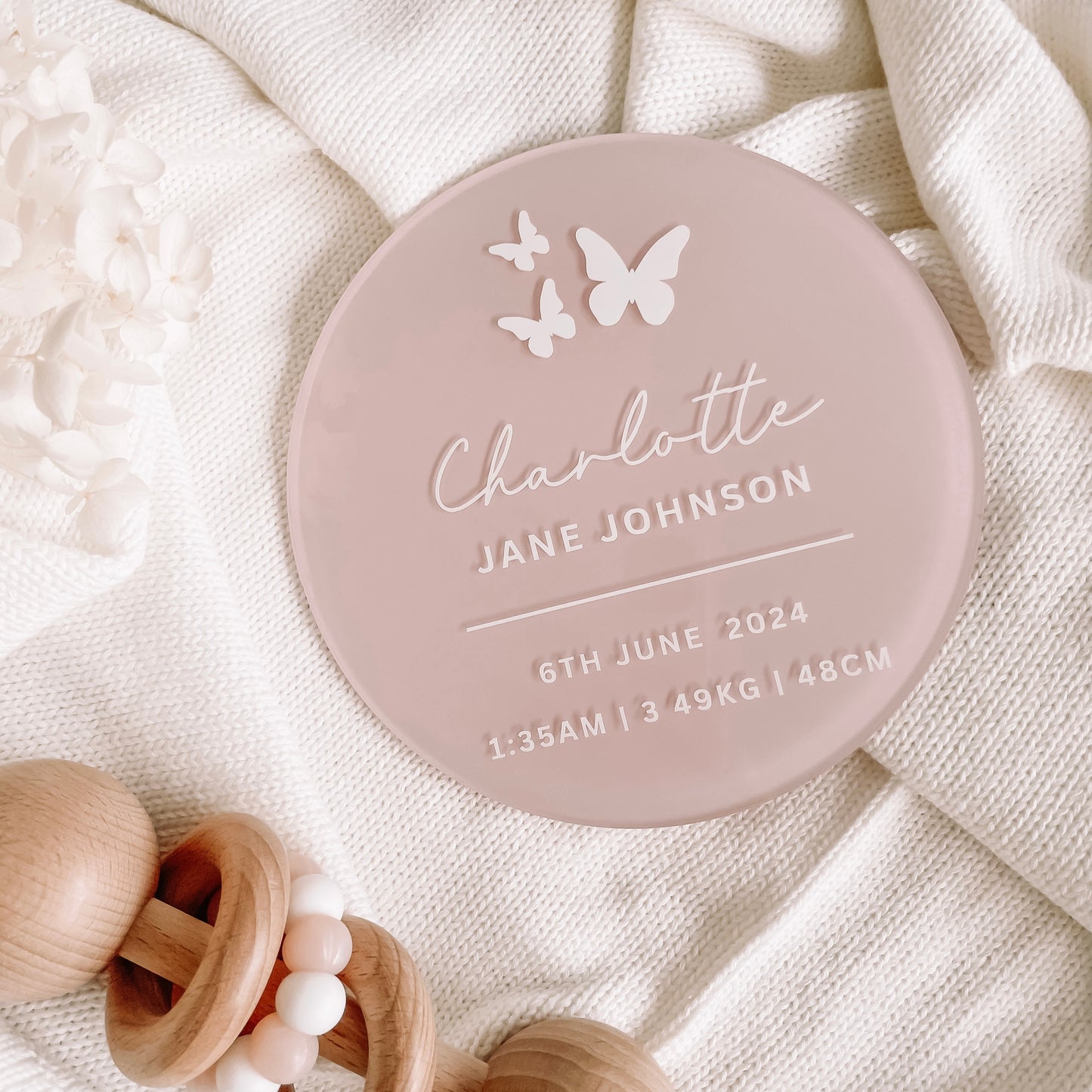 Birth Details Announcement Plaque