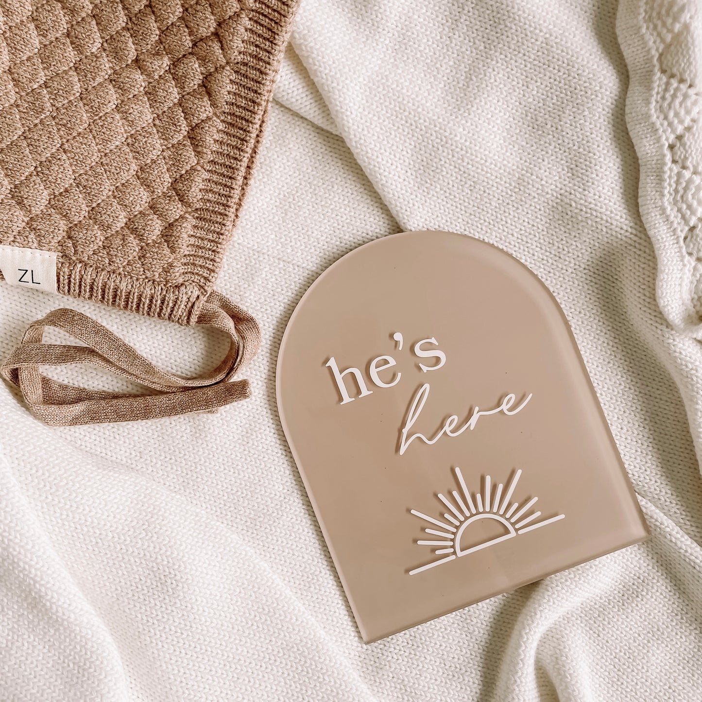 He's/She's Here Announcement Plaque