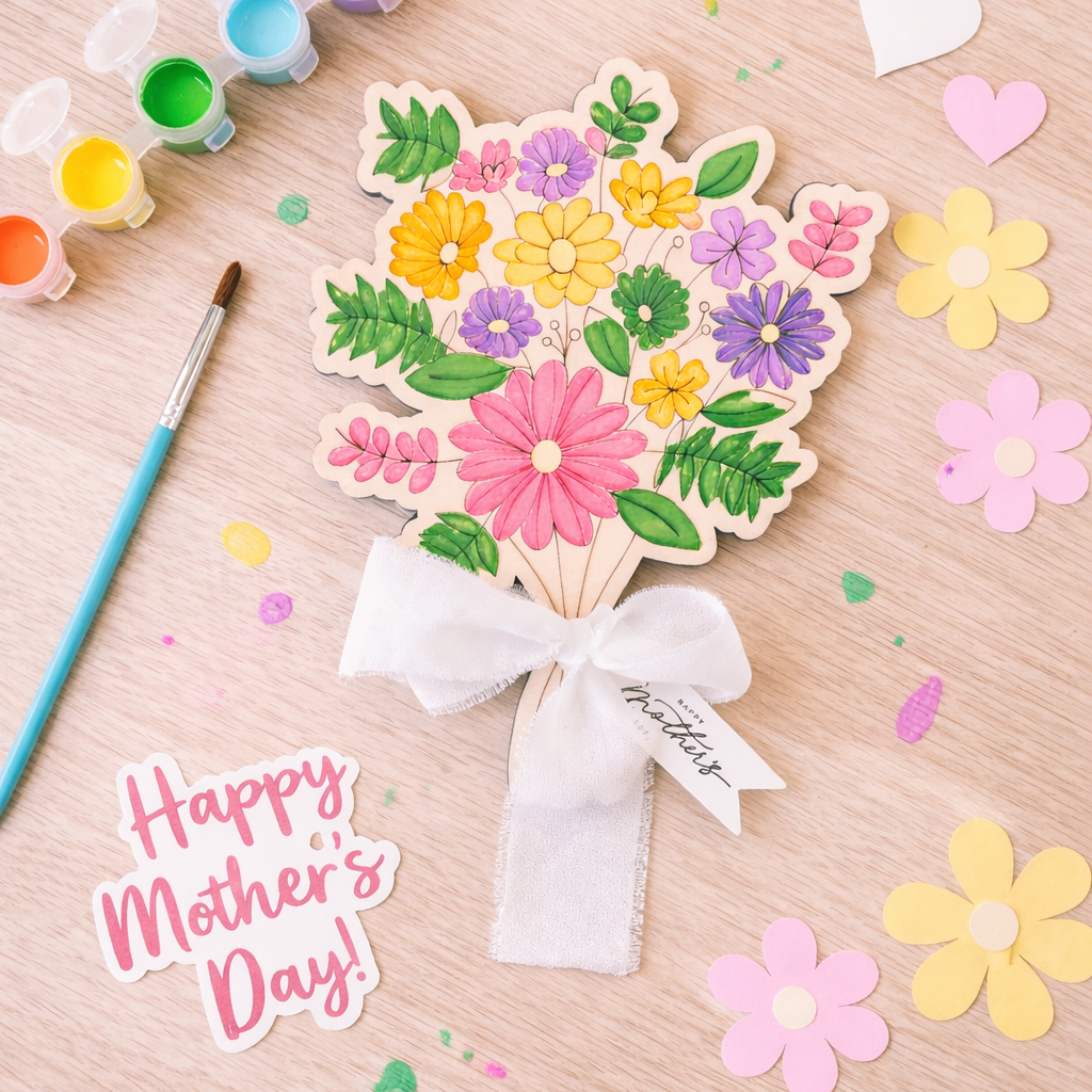 Wooden Flower Bouquet Craft Kit for Kids