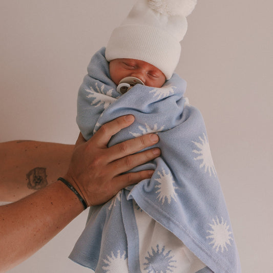 Little & Fern Knit Blanket | Celestial Blue