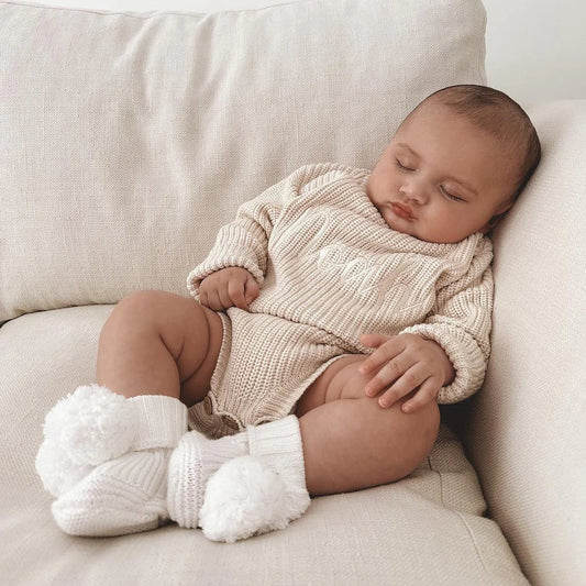 Ribbed Knit Romper- Oat
