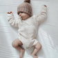 Ribbed Knit Romper- Oat