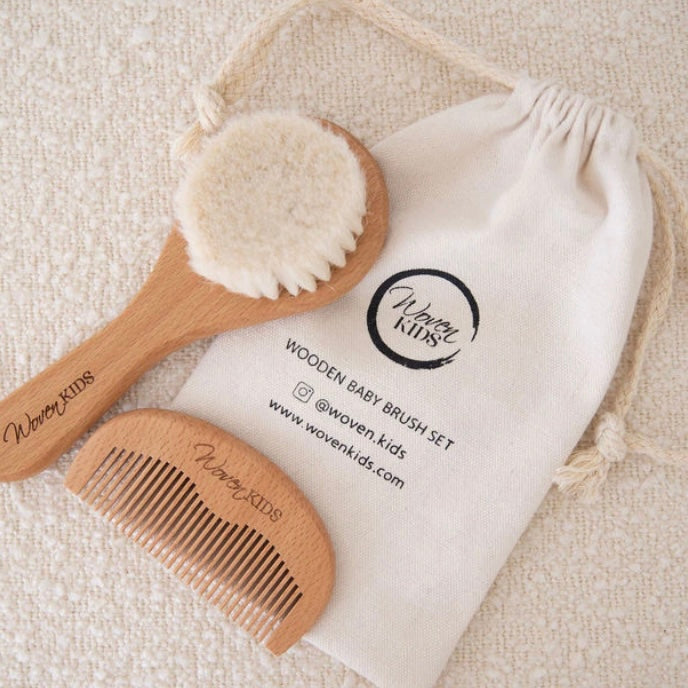 Woven Kids Wooden Baby Brush Set