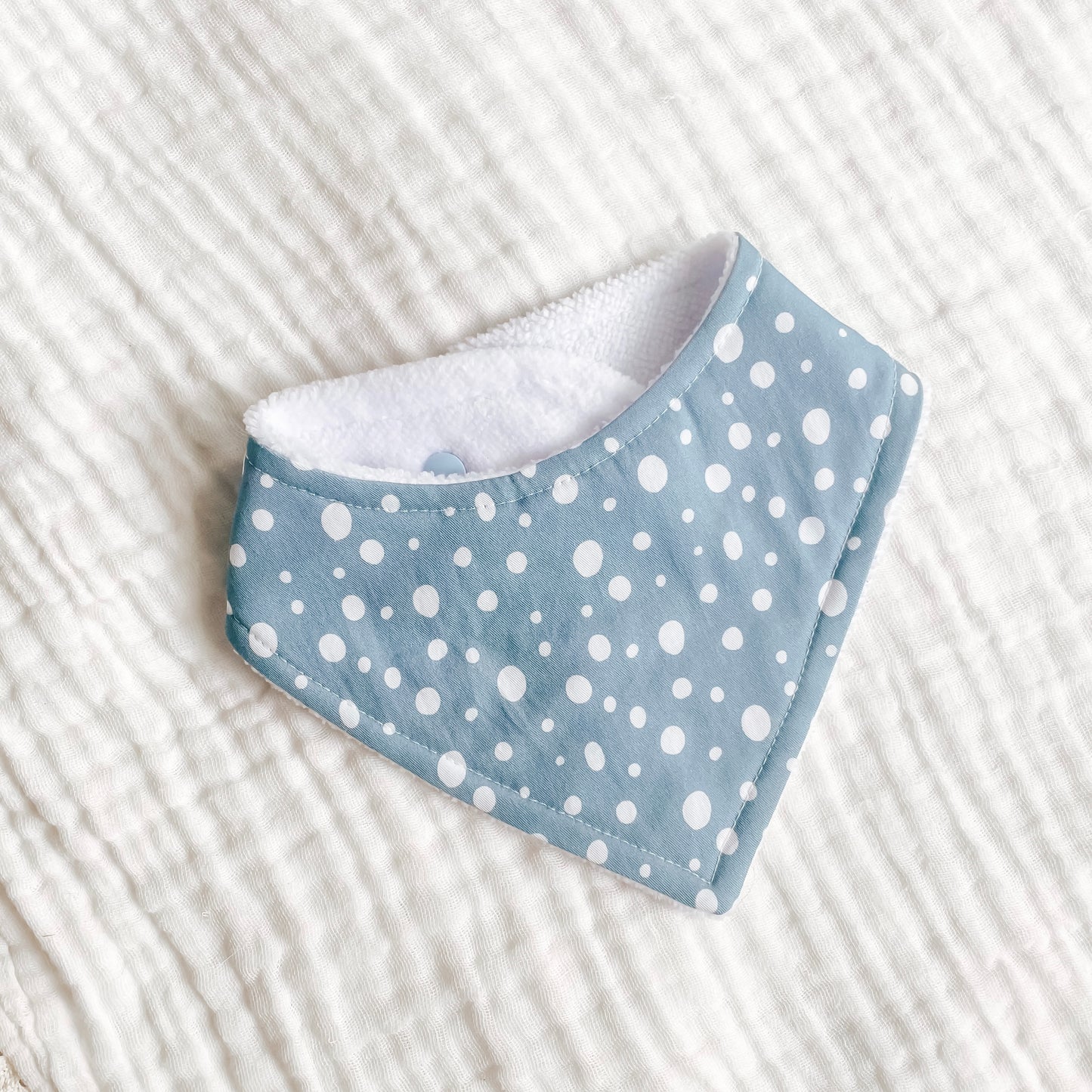 Dribble Bib Blue Polka Dot