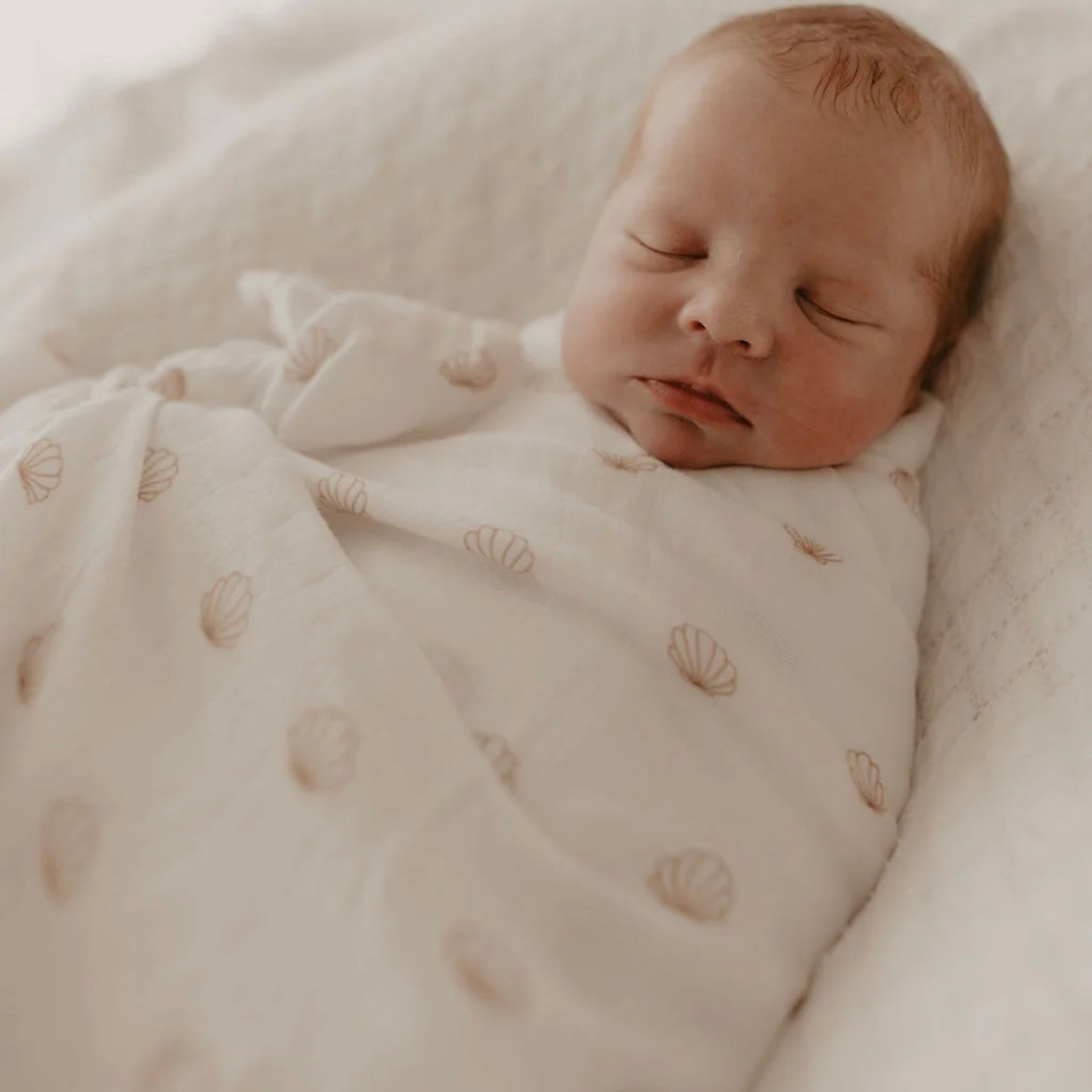 Woven Kids Cotton & Bamboo Swaddle - Nude Shell