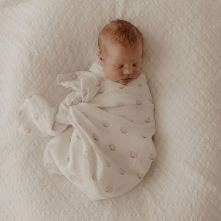 Woven Kids Cotton & Bamboo Swaddle - Nude Shell