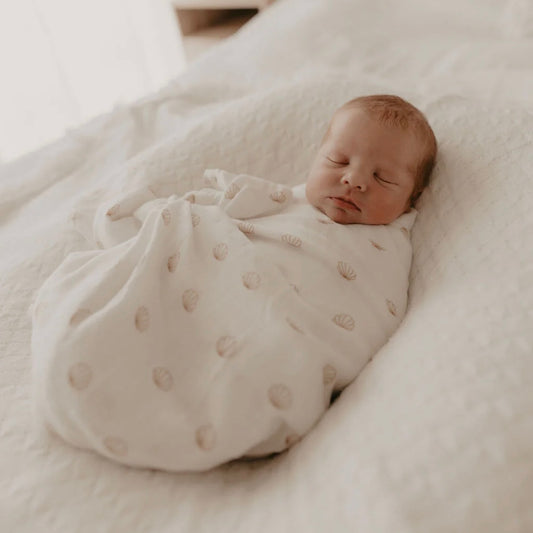 Woven Kids Cotton & Bamboo Swaddle - Nude Shell